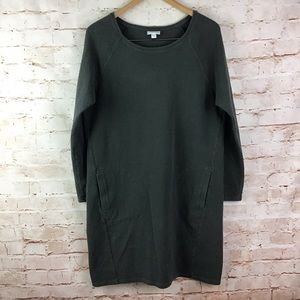 J. Jill Womens Gray Thermal Long Sleeve Dress Size Medium w/ Pockets